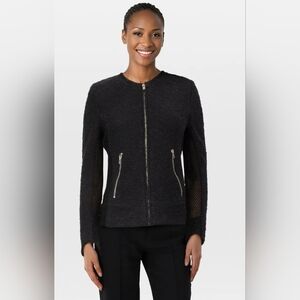 IRO Amiya Fitted Tweed Jacket Black Size 38